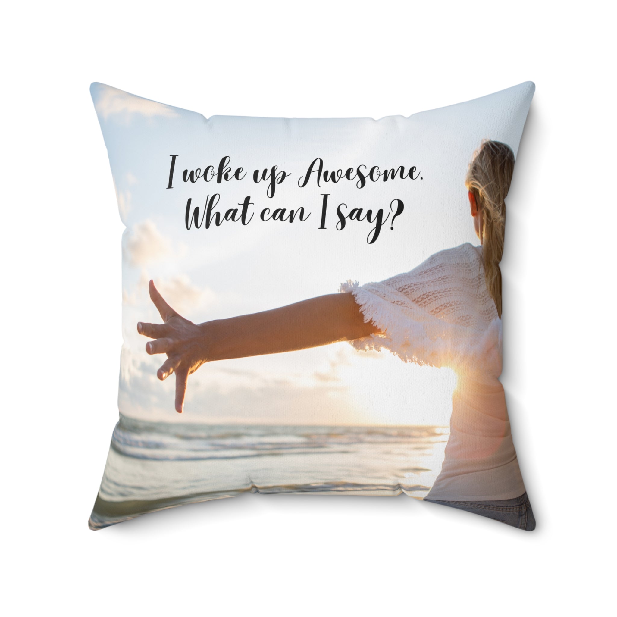 "Awesome" Spun Polyester Square Pillow
