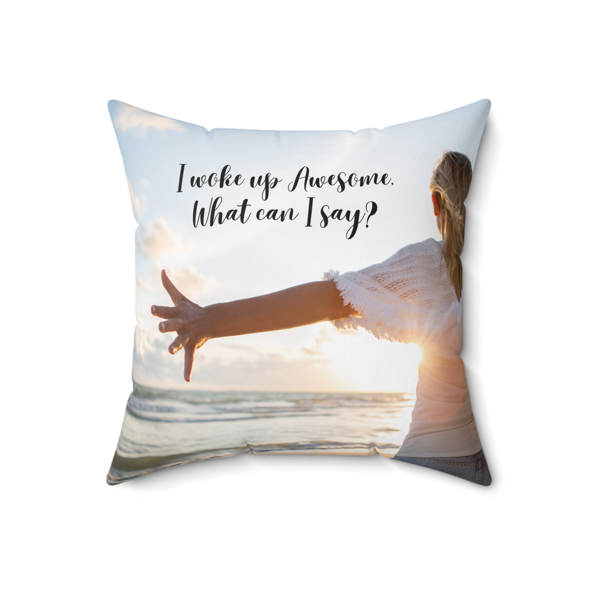 "Awesome" Spun Polyester Square Pillow