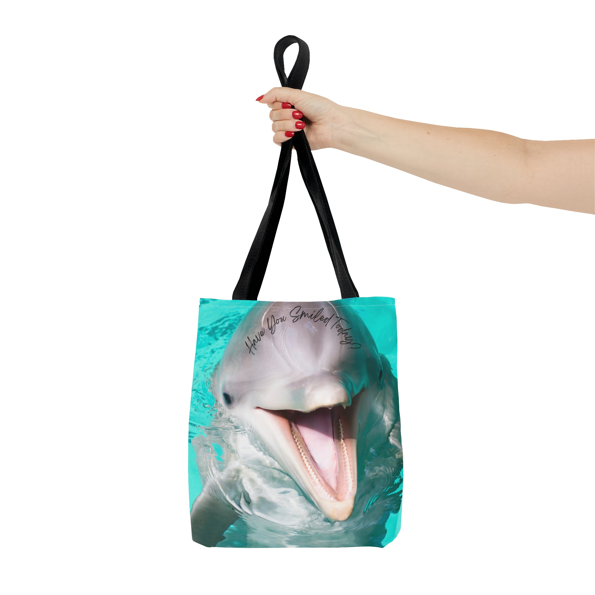 "Dolphin Smiled Today" Tote Bag (AOP)