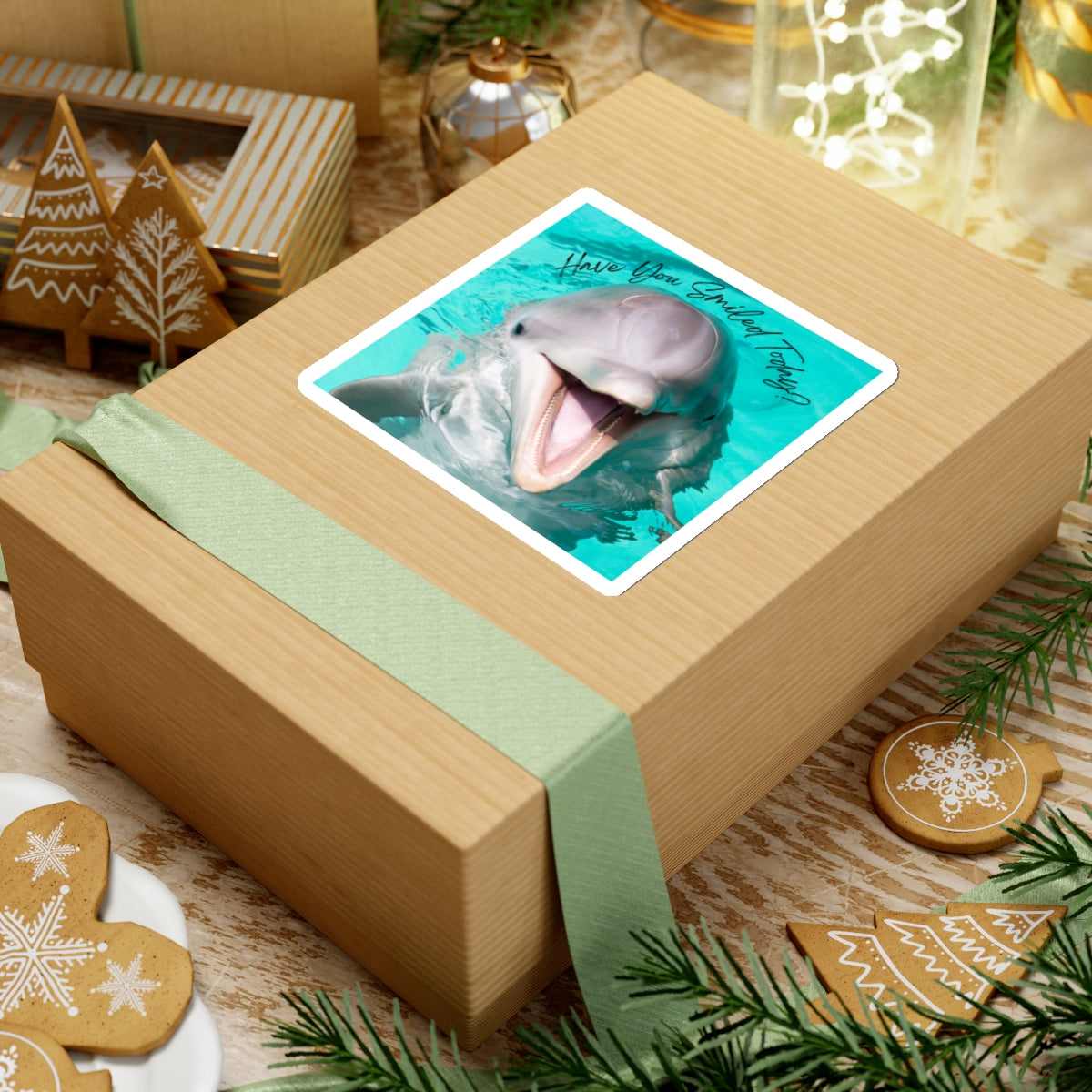 "Dolphin Smiled Today" Kiss-Cut Stickers