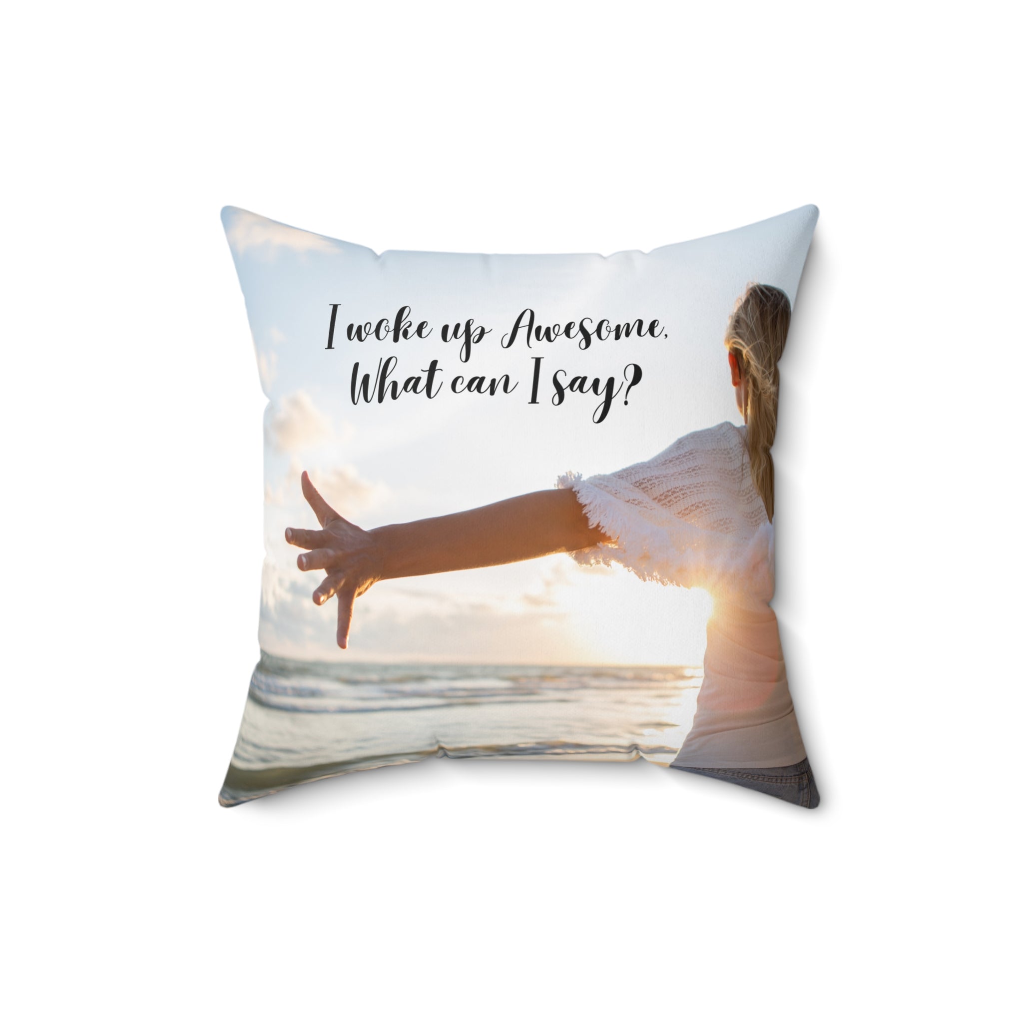 "Awesome" Spun Polyester Square Pillow