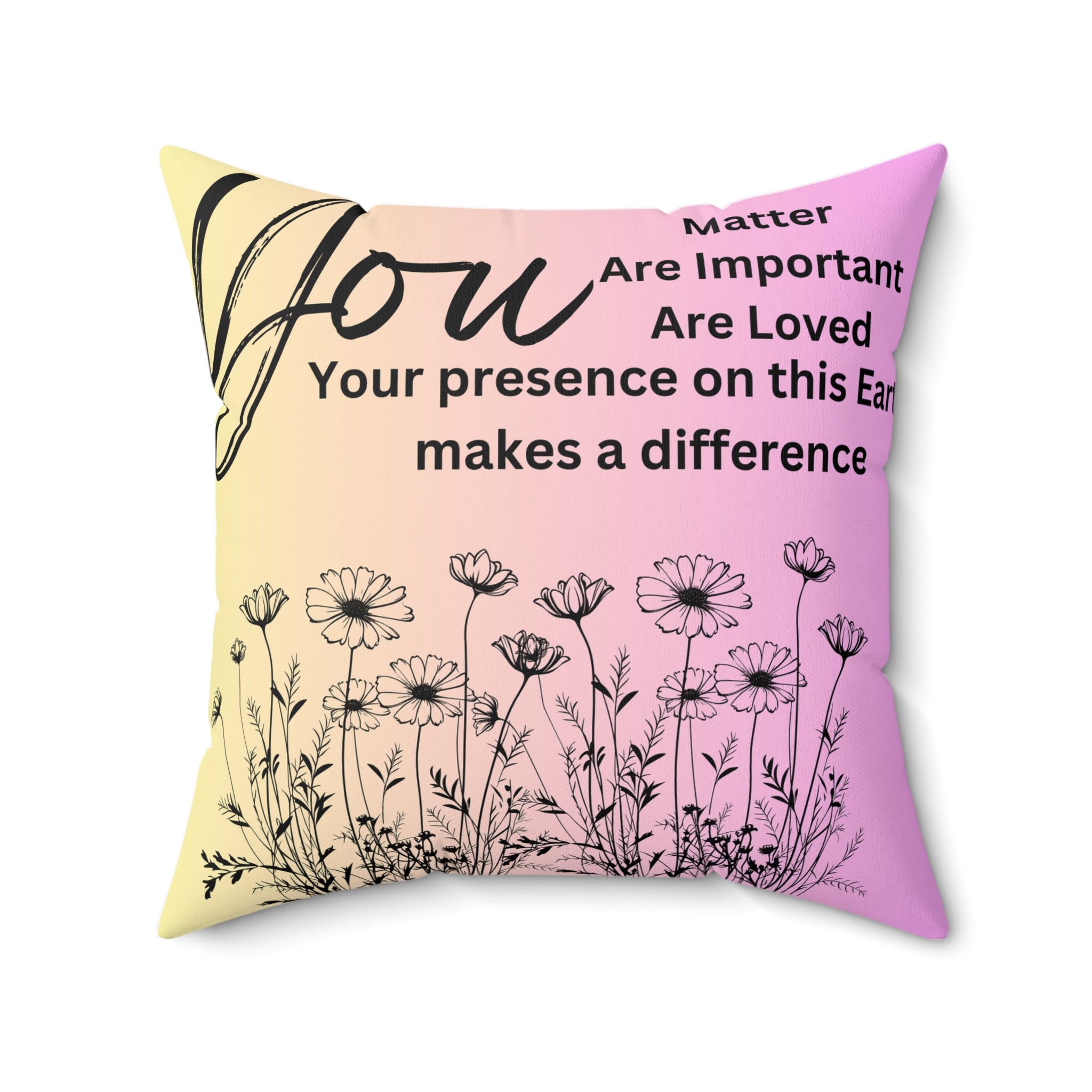 "You" Spun Polyester Square Pillow