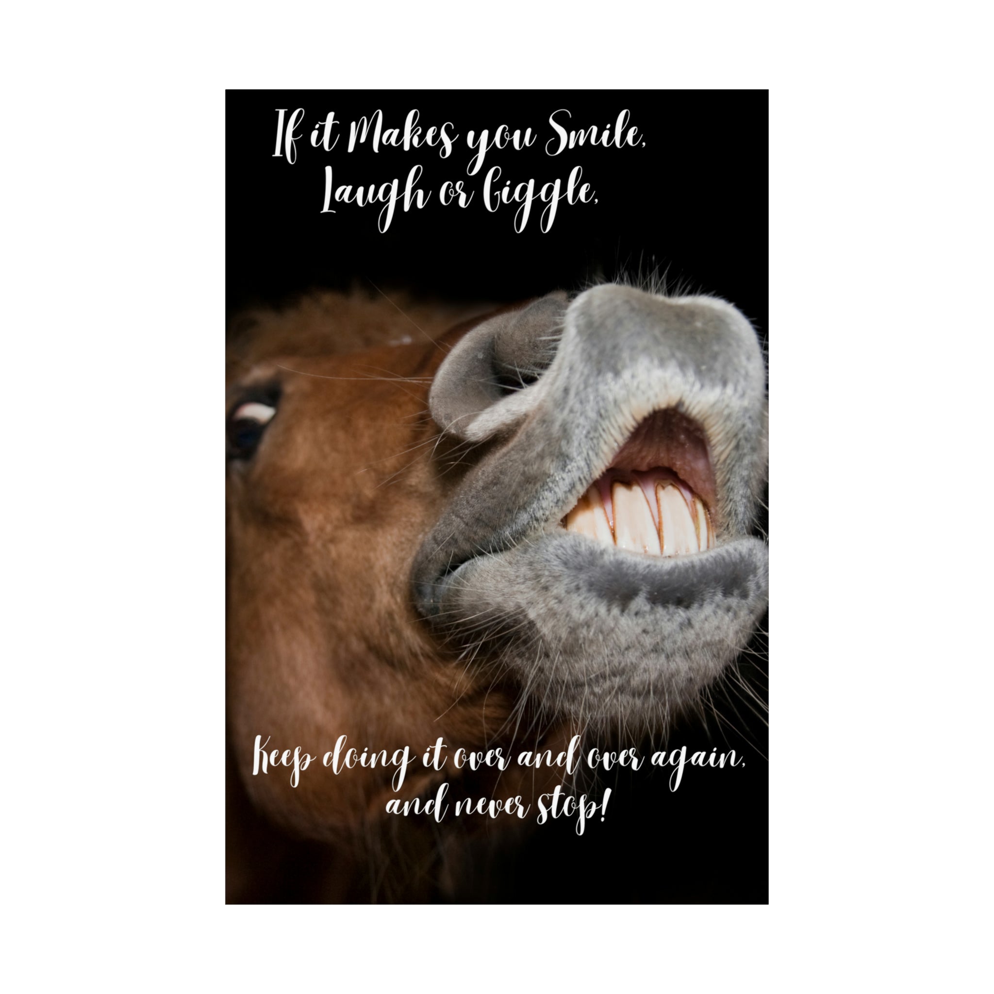"Horse Smile, Laugh, Giggle" Matte Vertical Posters