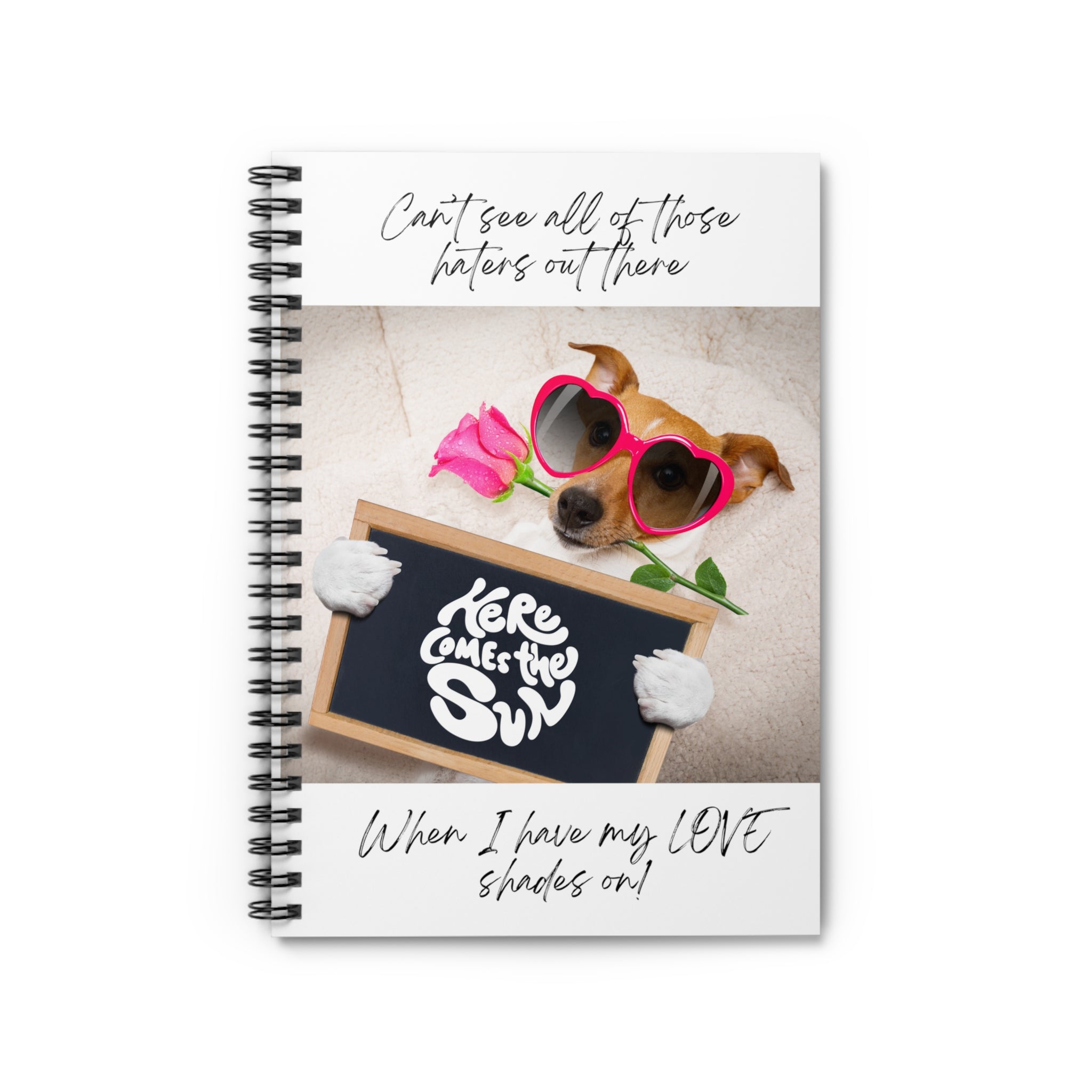 "Dog Love Shades" Spiral Notebook - Ruled Line