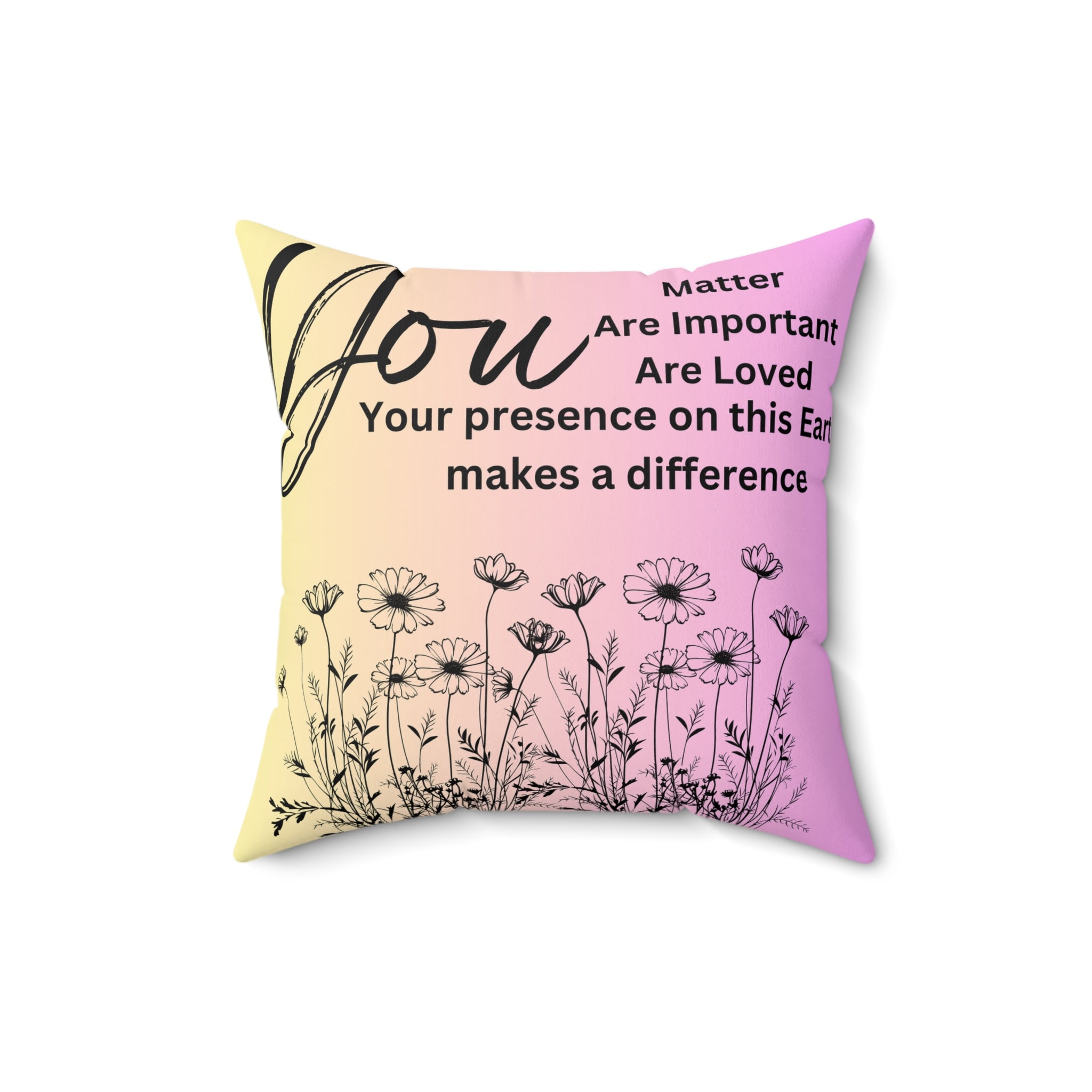 "You" Spun Polyester Square Pillow
