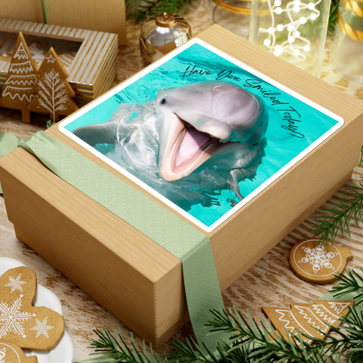 "Dolphin Smiled Today" Kiss-Cut Stickers