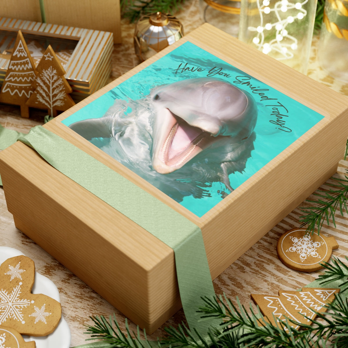 "Dolphin Smiled Today" Kiss-Cut Stickers