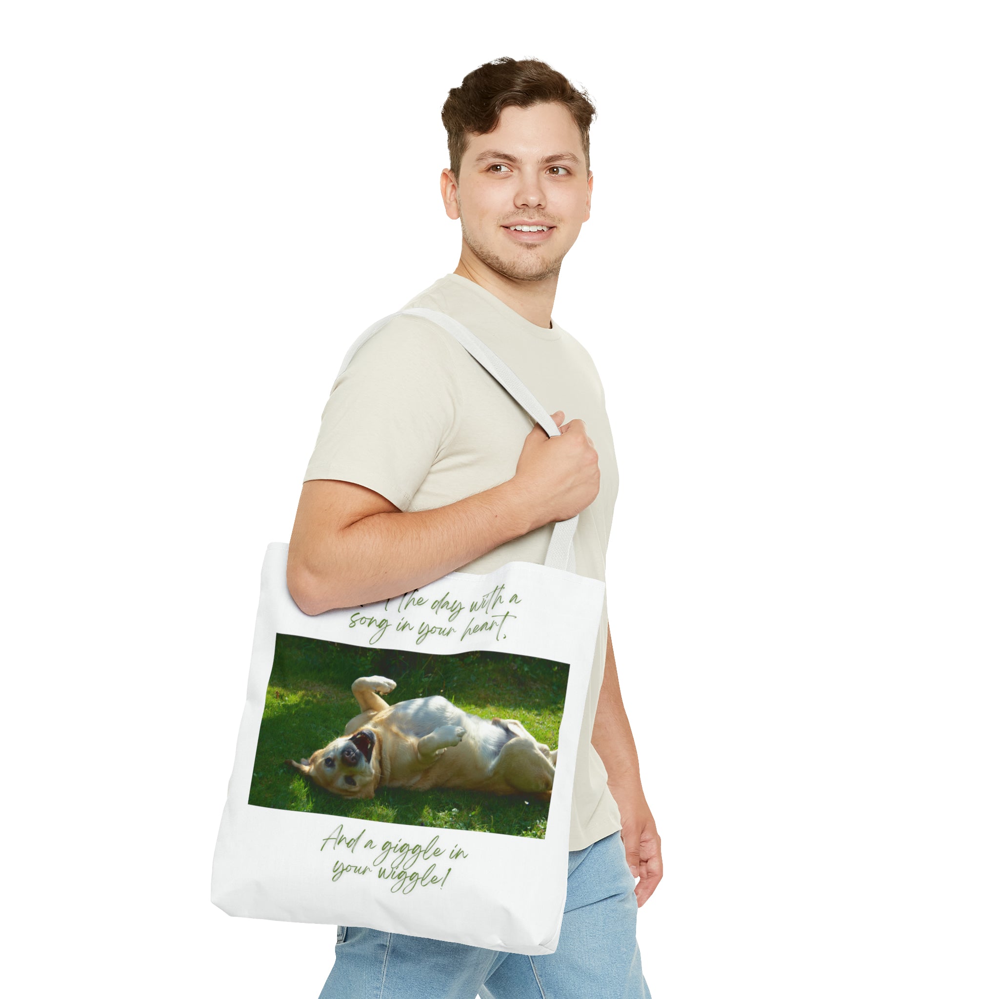 "Dog Giggle Wiggle" Tote Bag (AOP)