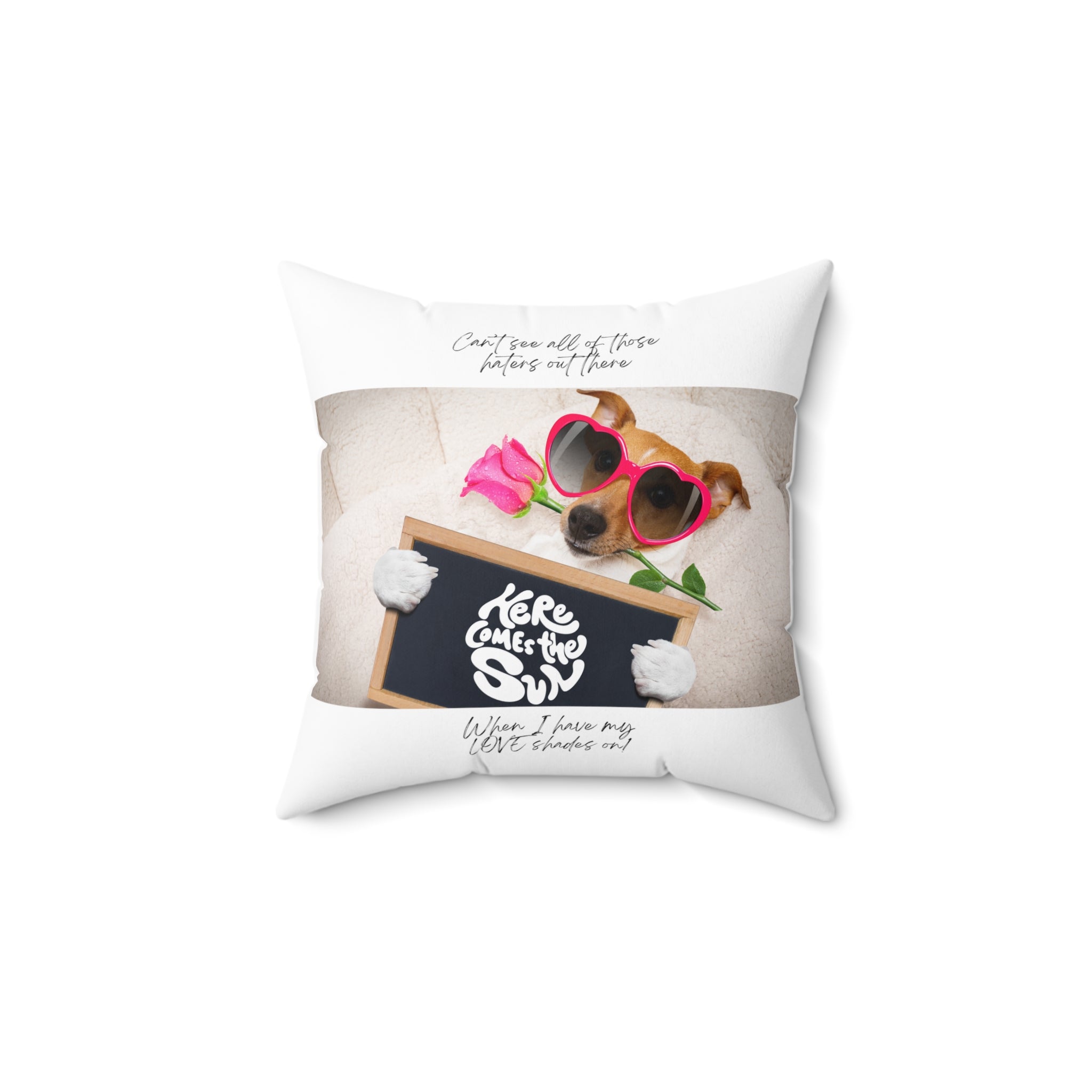 "Dog Love Shades" Spun Polyester Square Pillow