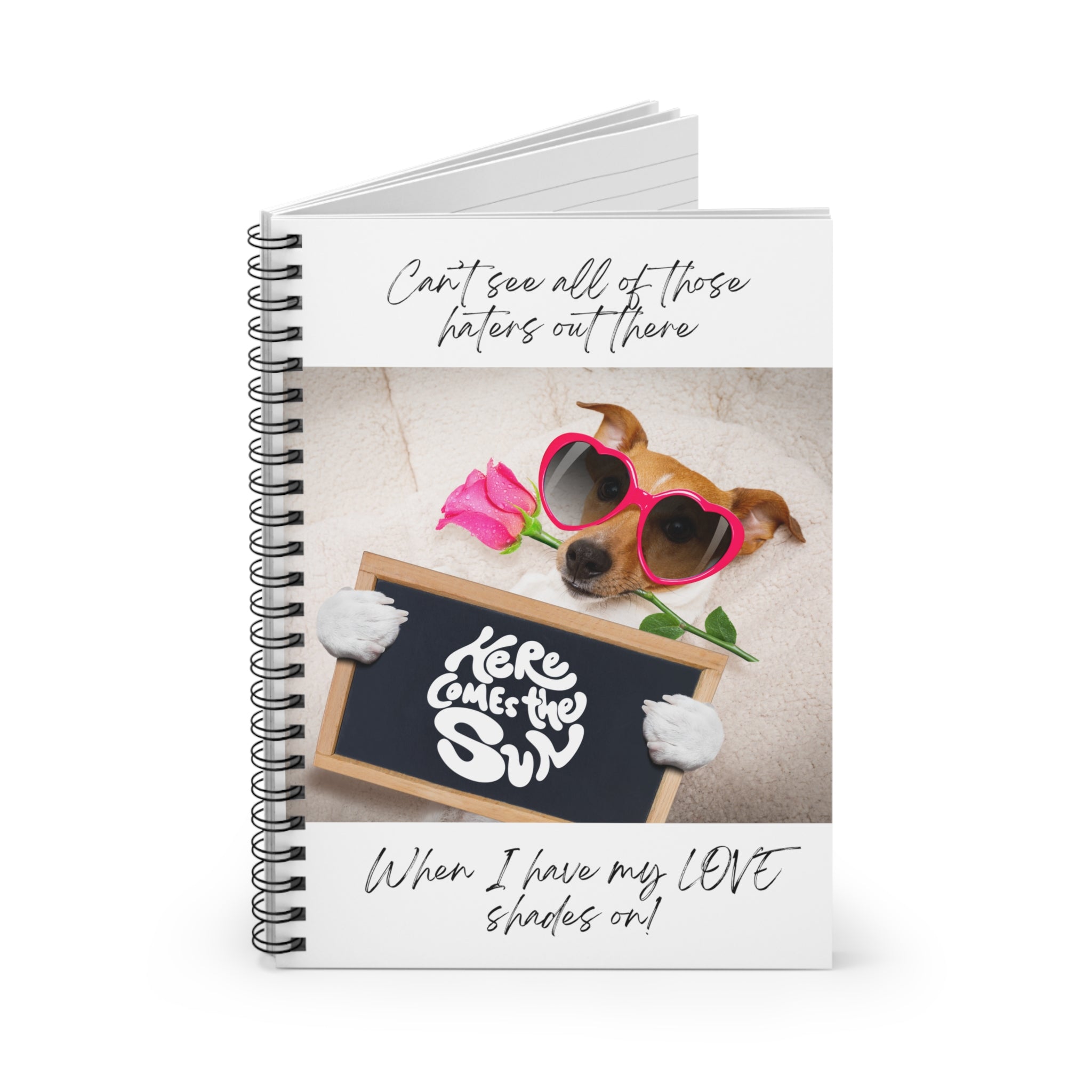 "Dog Love Shades" Spiral Notebook - Ruled Line