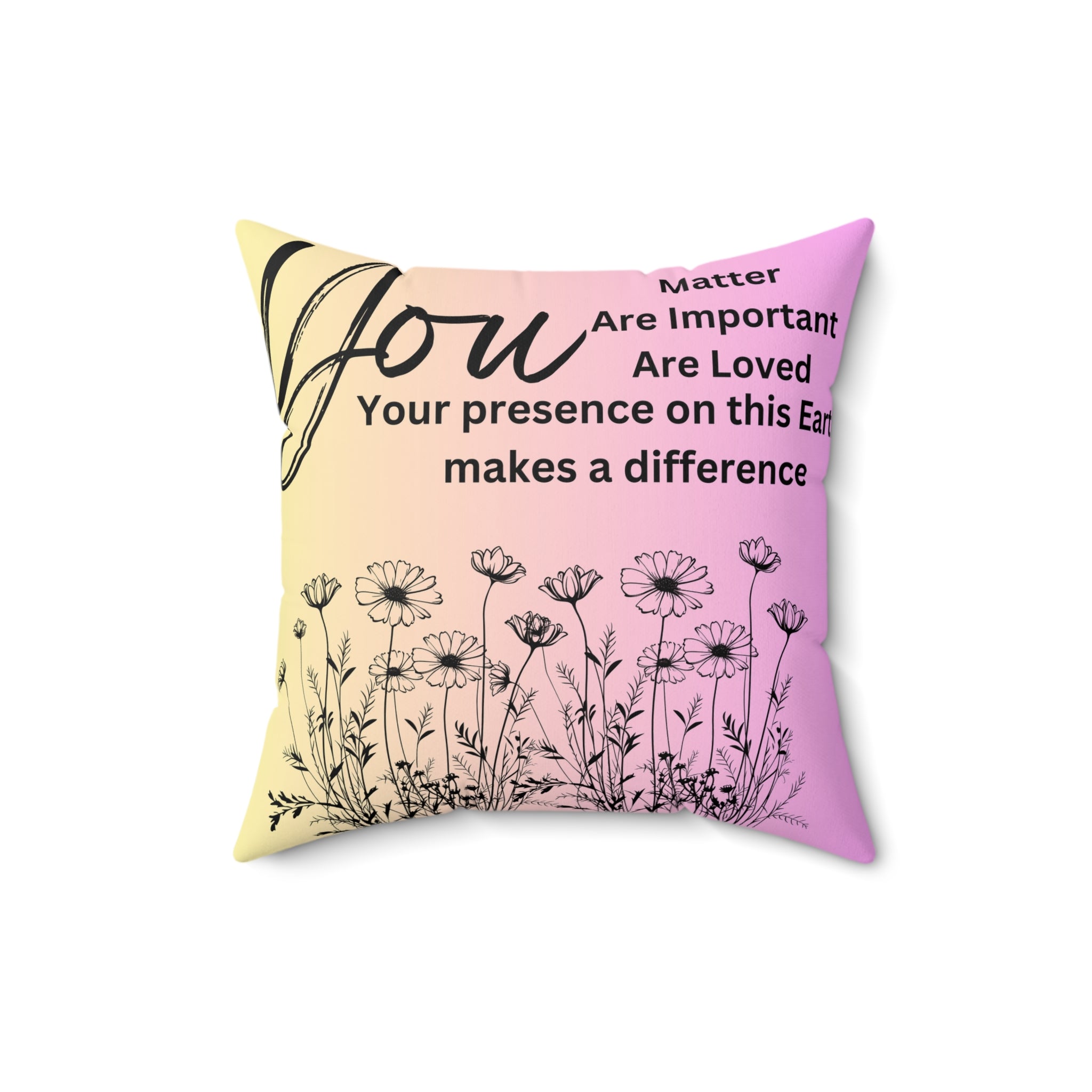 "You" Spun Polyester Square Pillow