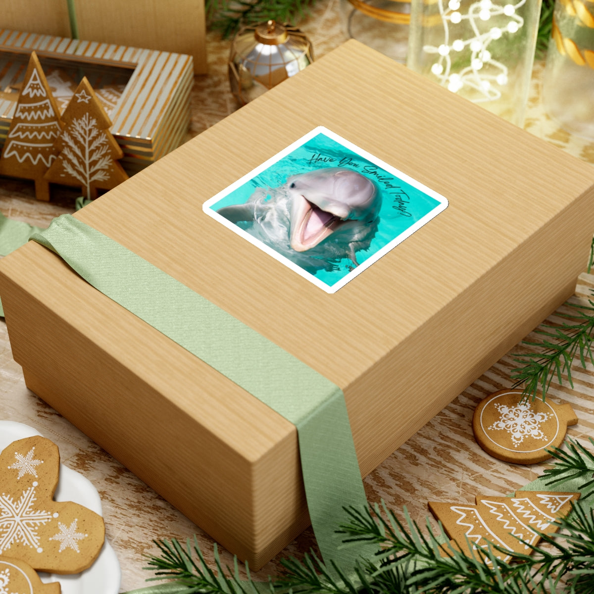 "Dolphin Smiled Today" Kiss-Cut Stickers