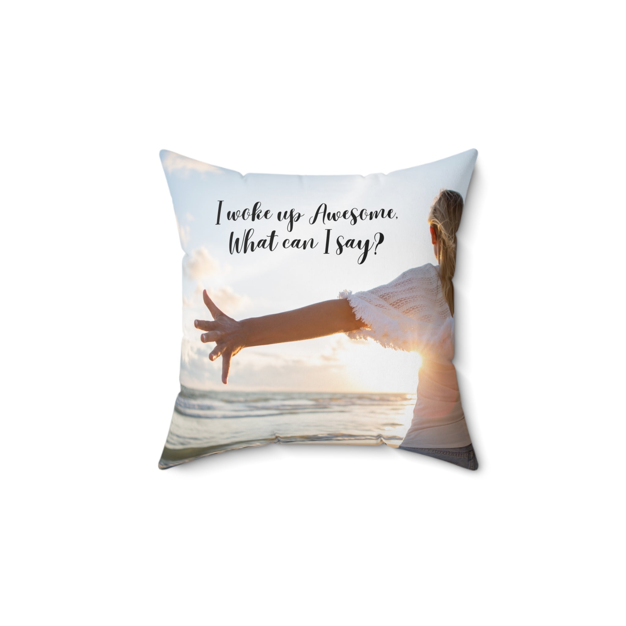 "Awesome" Spun Polyester Square Pillow