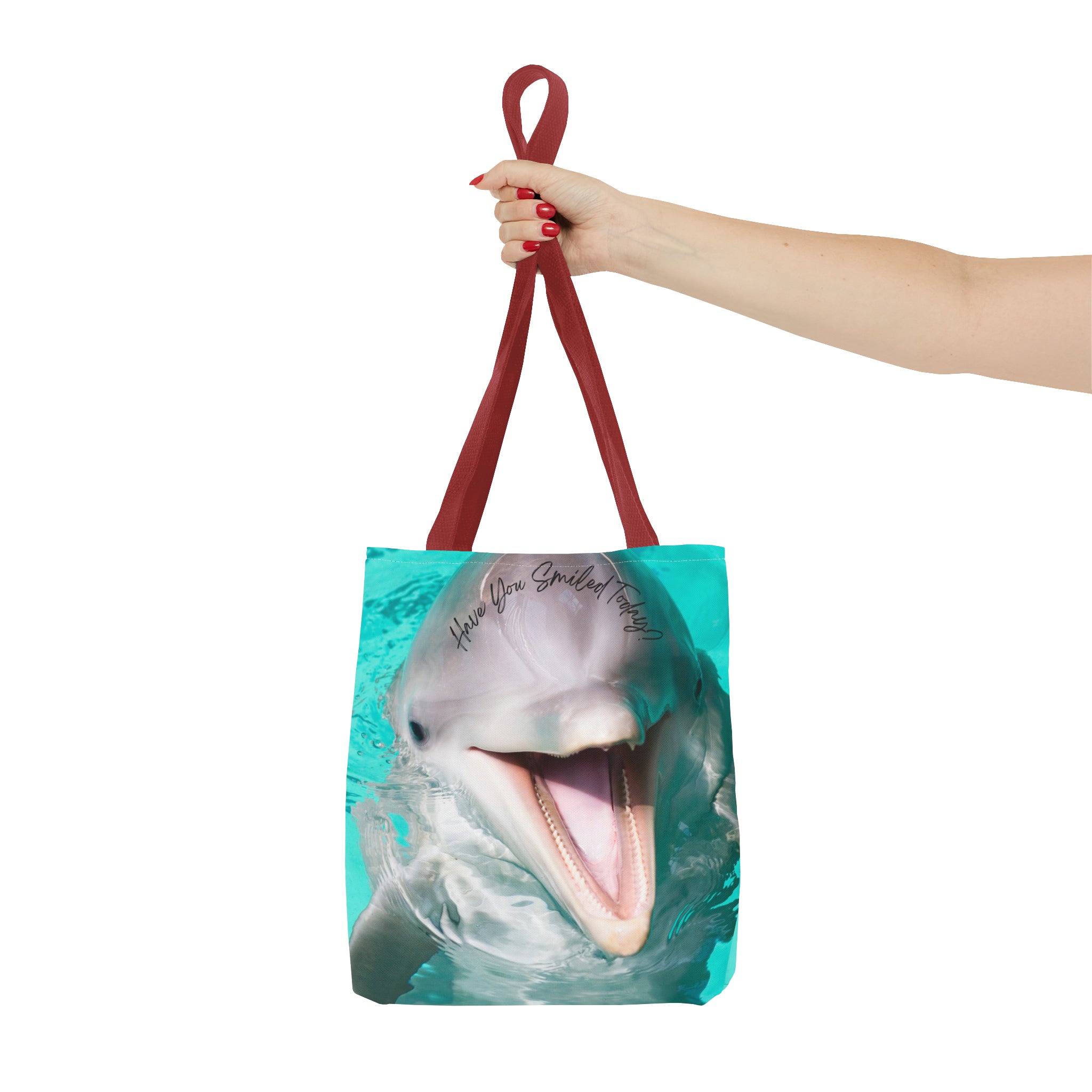 "Dolphin Smiled Today" Tote Bag (AOP)