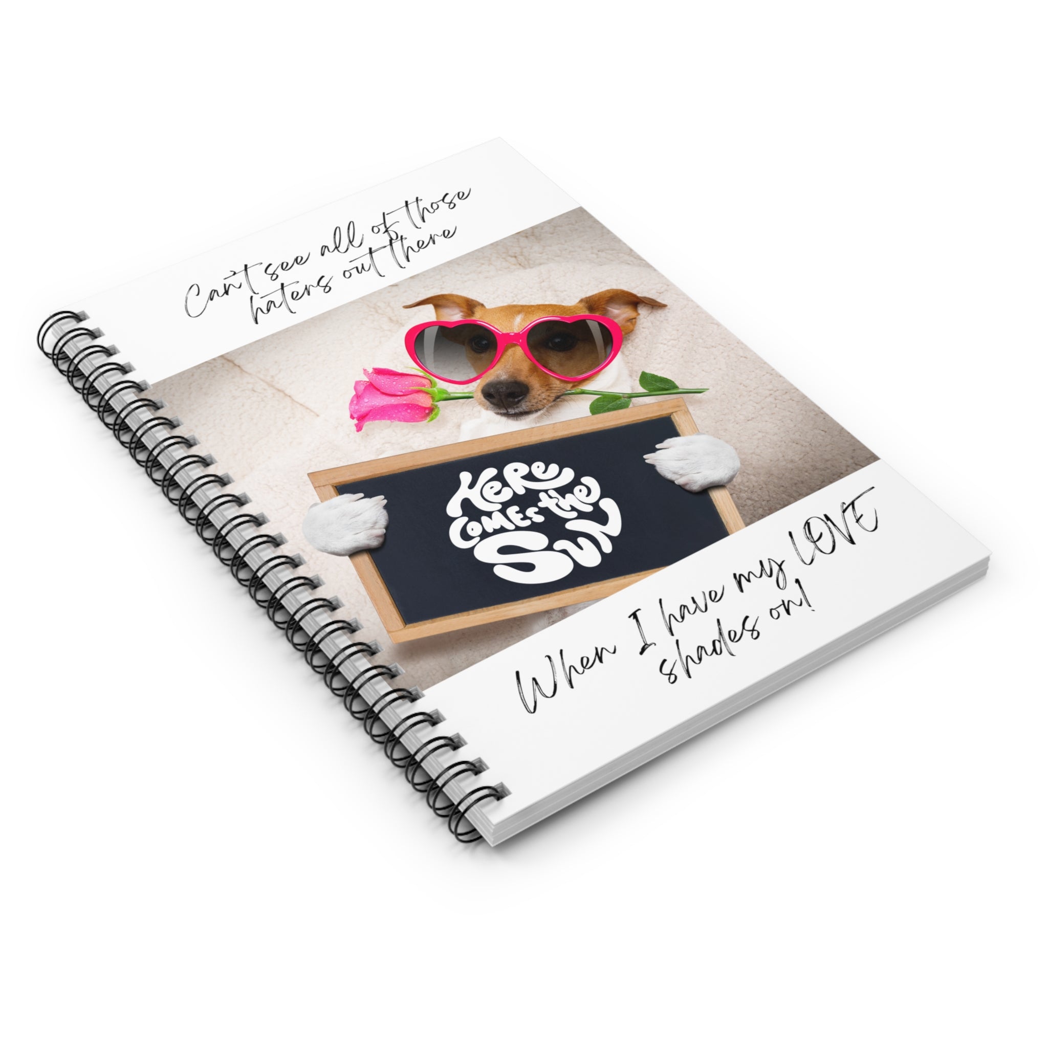 "Dog Love Shades" Spiral Notebook - Ruled Line