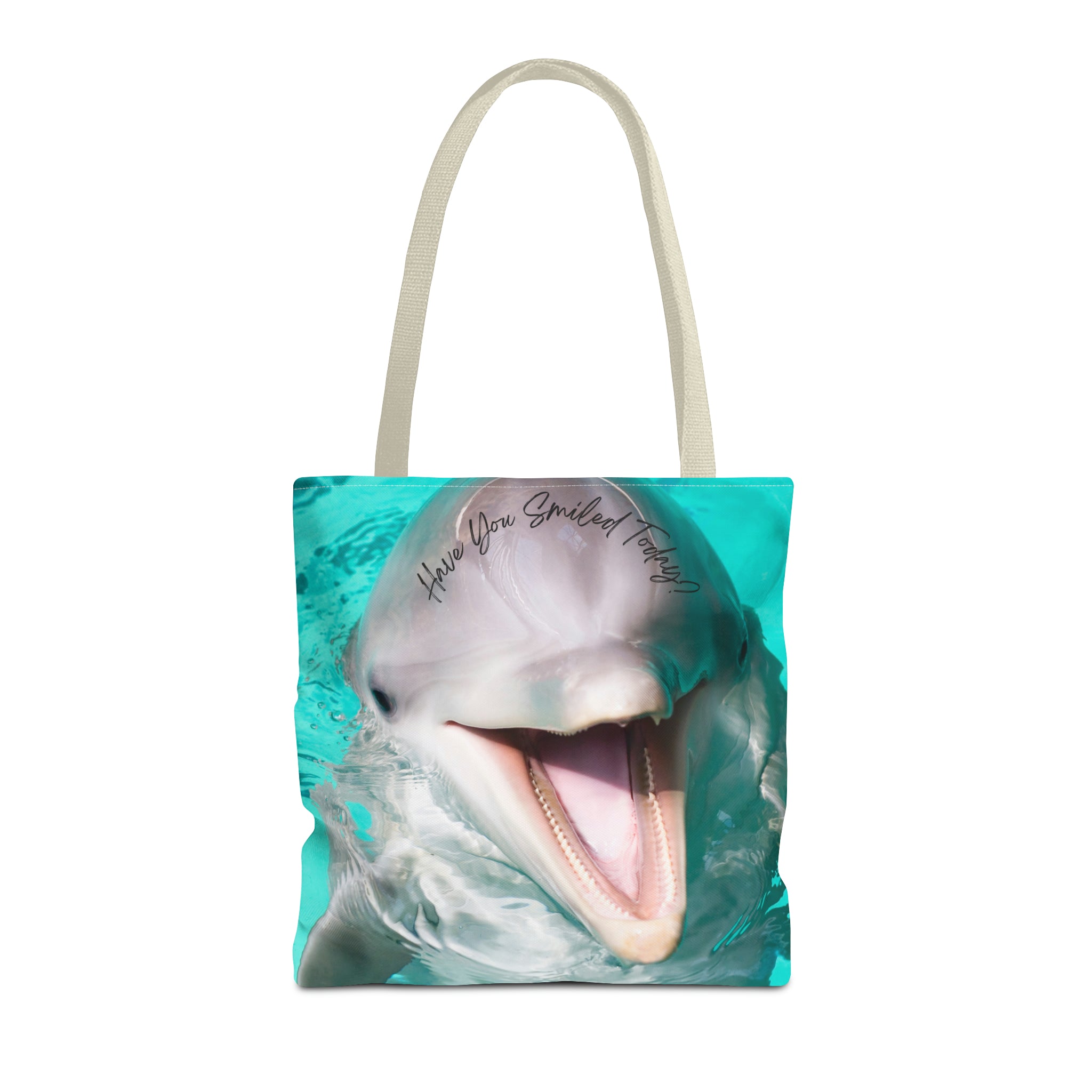 "Dolphin Smiled Today" Tote Bag (AOP)