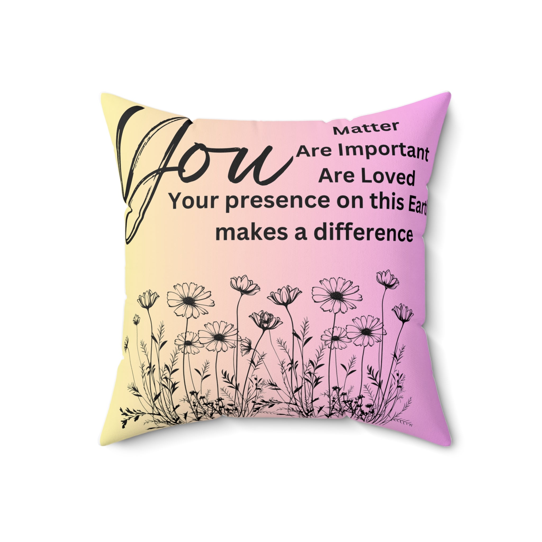 "You" Spun Polyester Square Pillow