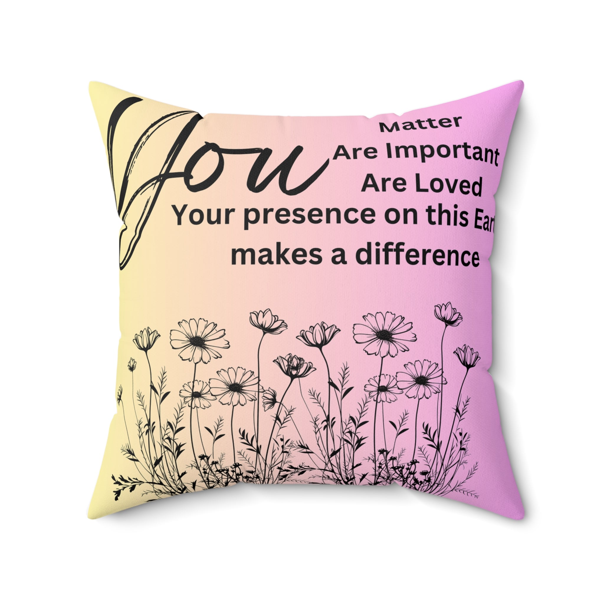 "You" Spun Polyester Square Pillow