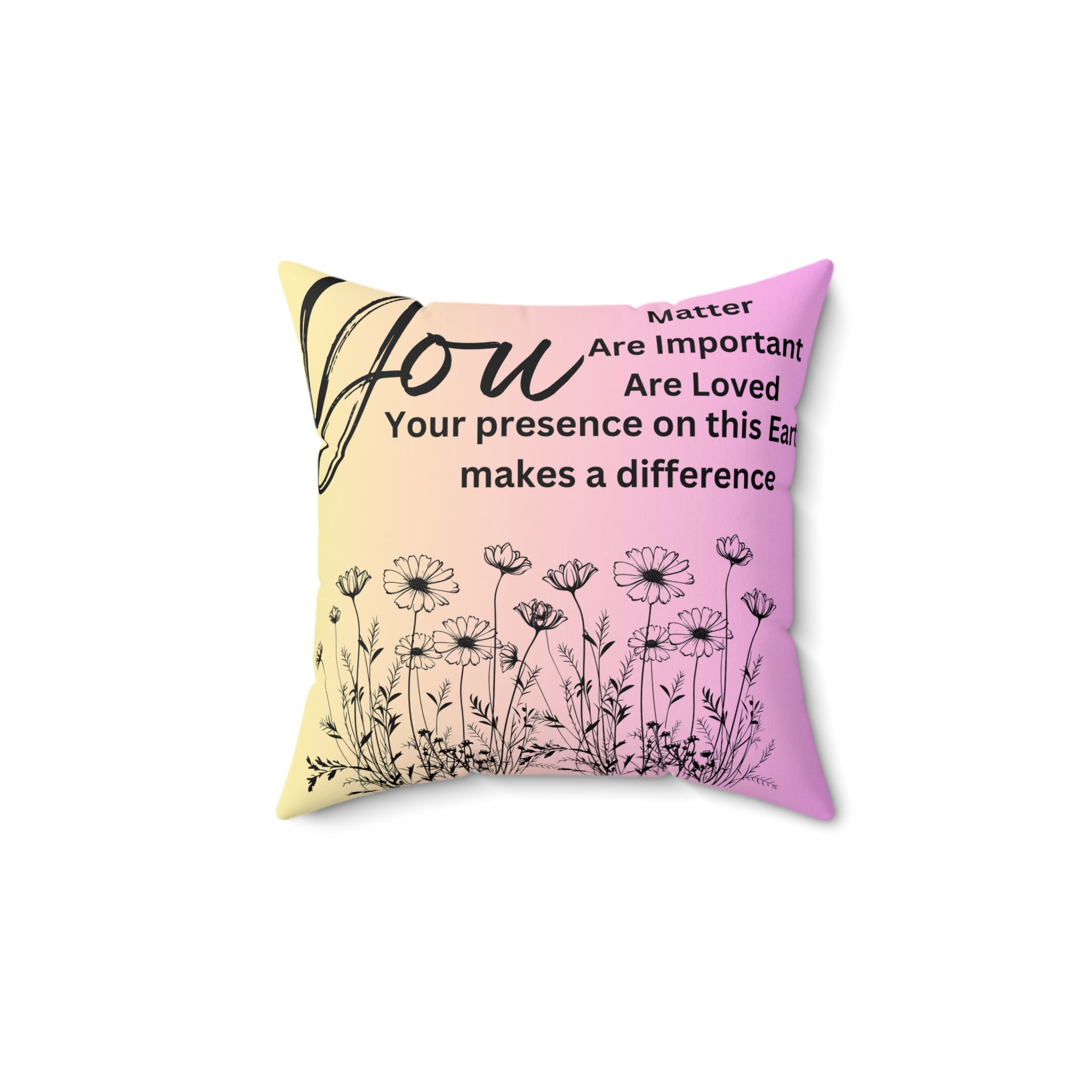 "You" Spun Polyester Square Pillow