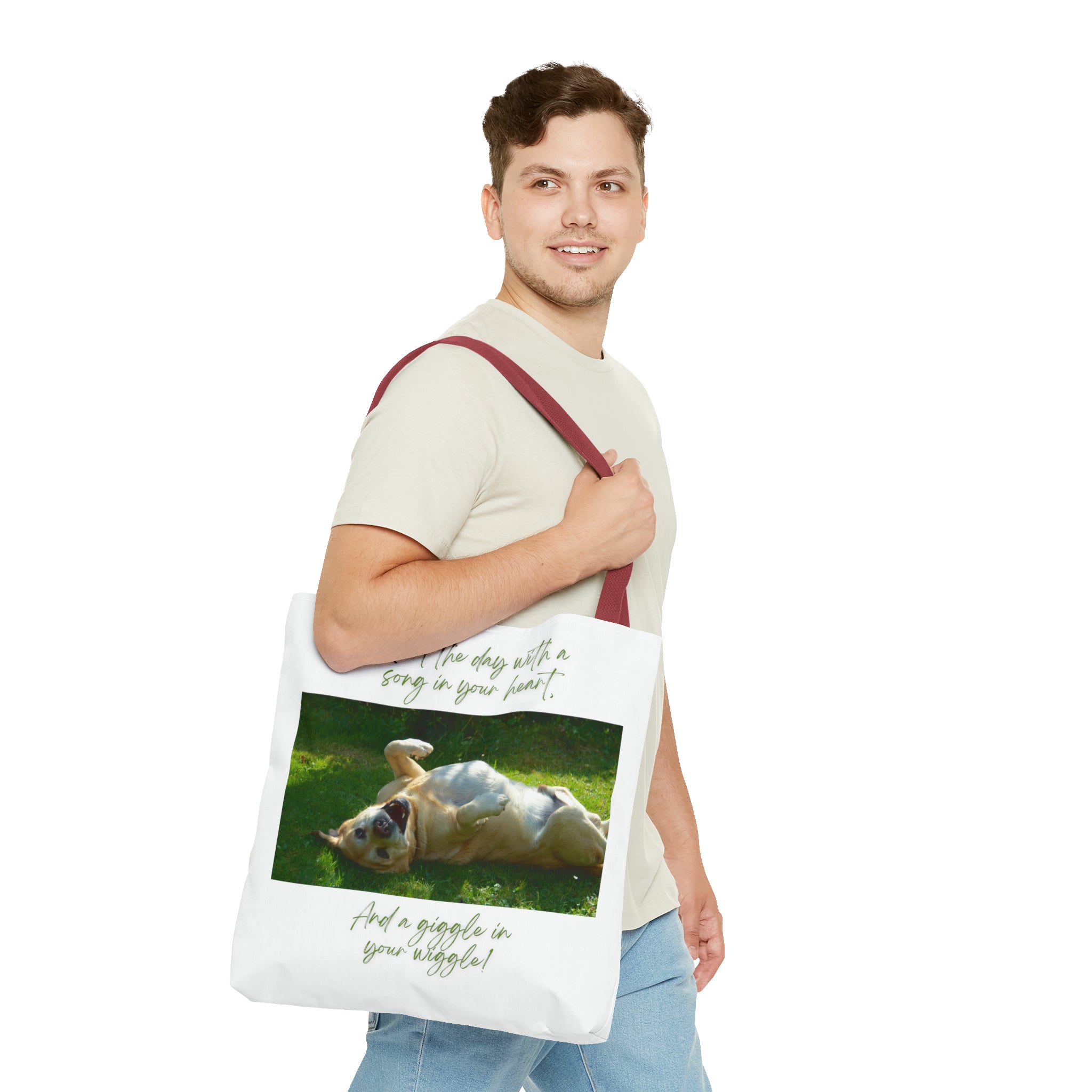 "Dog Giggle Wiggle" Tote Bag (AOP)